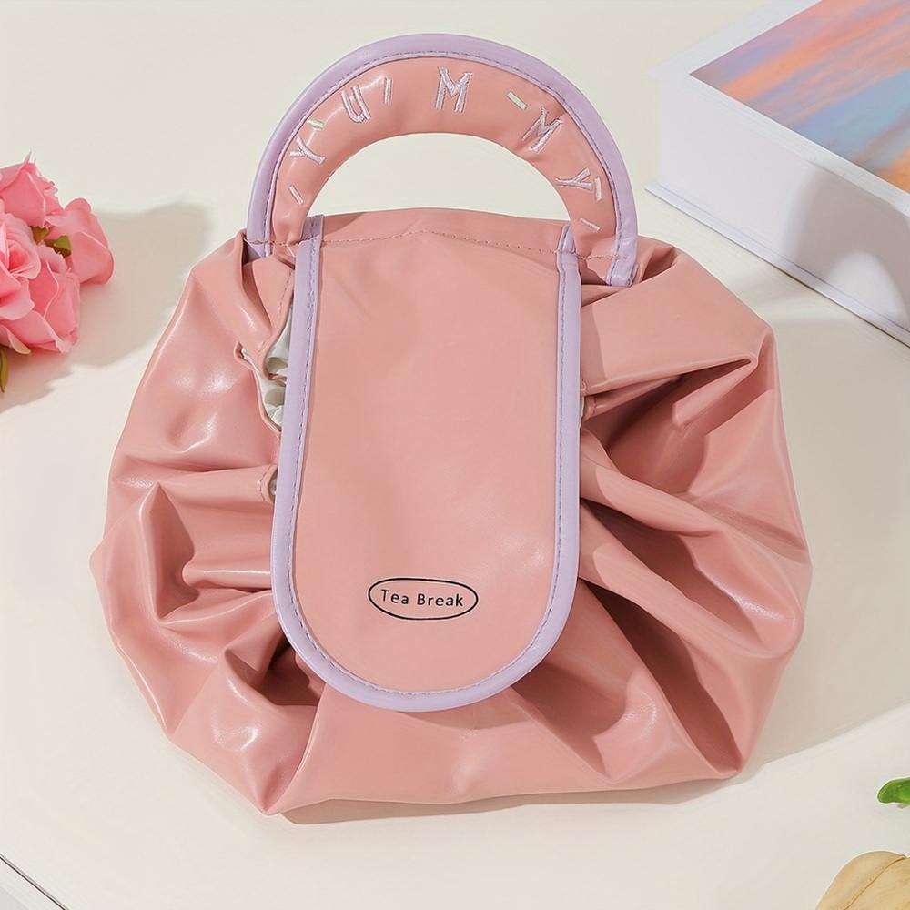 Drawstring Travel Cosmetic Organizer/Bag Pink